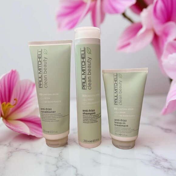 John Paul Mitchell Clean Beauty Anti-Frizz Shampoo Conditioner & Leave In Kit - Picture 1 of 4